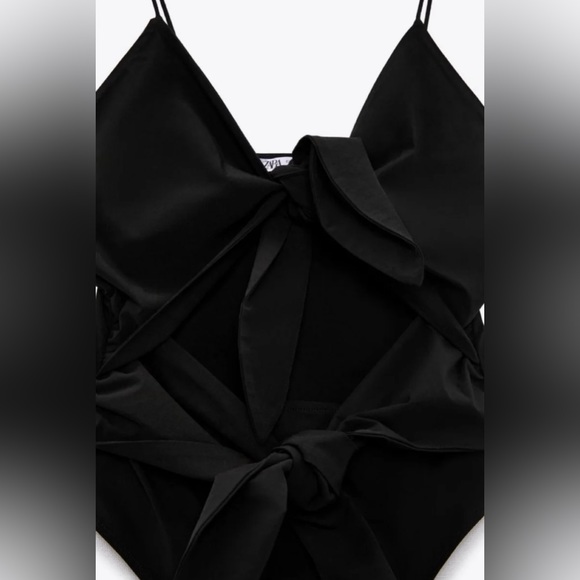 Zara BLACK CUT OUT BODYSUIT - Picture 8 of 10
